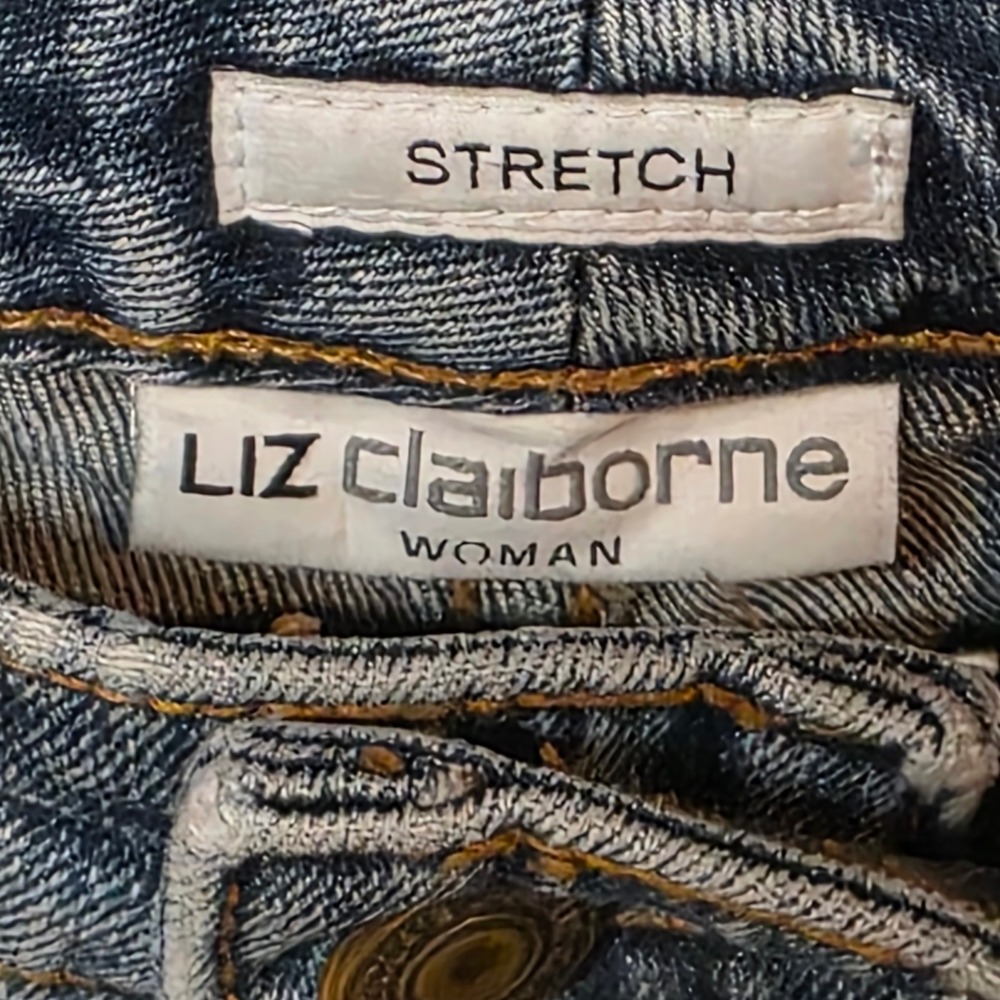 Liz Claiborne Woman Jeans Blue Stretch Flare Leg Size 20W Short Casual Relaxed - Picture 5 of 8